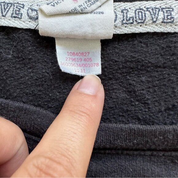 Victoria's Secret PINK | Black "LOVE PINK" Pullover Sweater | Size Small - Picture 7 of 9